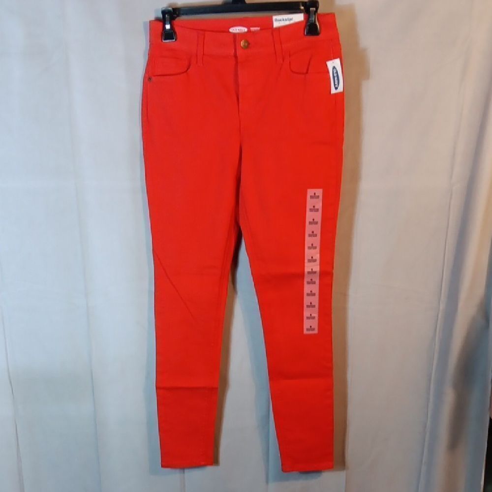 Old Navy Rockstar Salmon Red Stretch Denim Skinny Jeans
